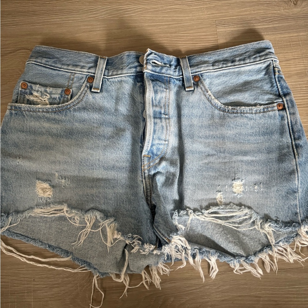 Levi’s high waisted denim shorts